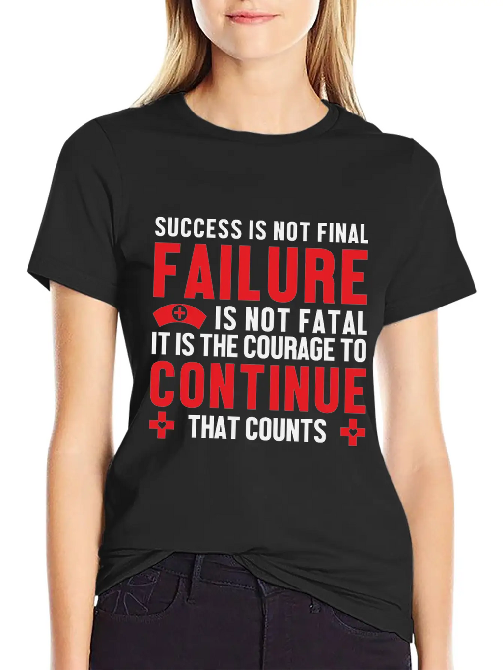 Failure Is Not Fatal Unisex Short Sleeve Soft Cotton T-Shirt – Casual Everyday Wear