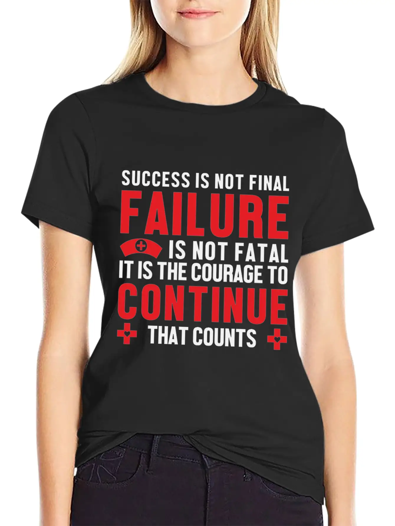 Failure Is Not Fatal Unisex Short Sleeve Soft Cotton T-Shirt – Casual Everyday Wear
