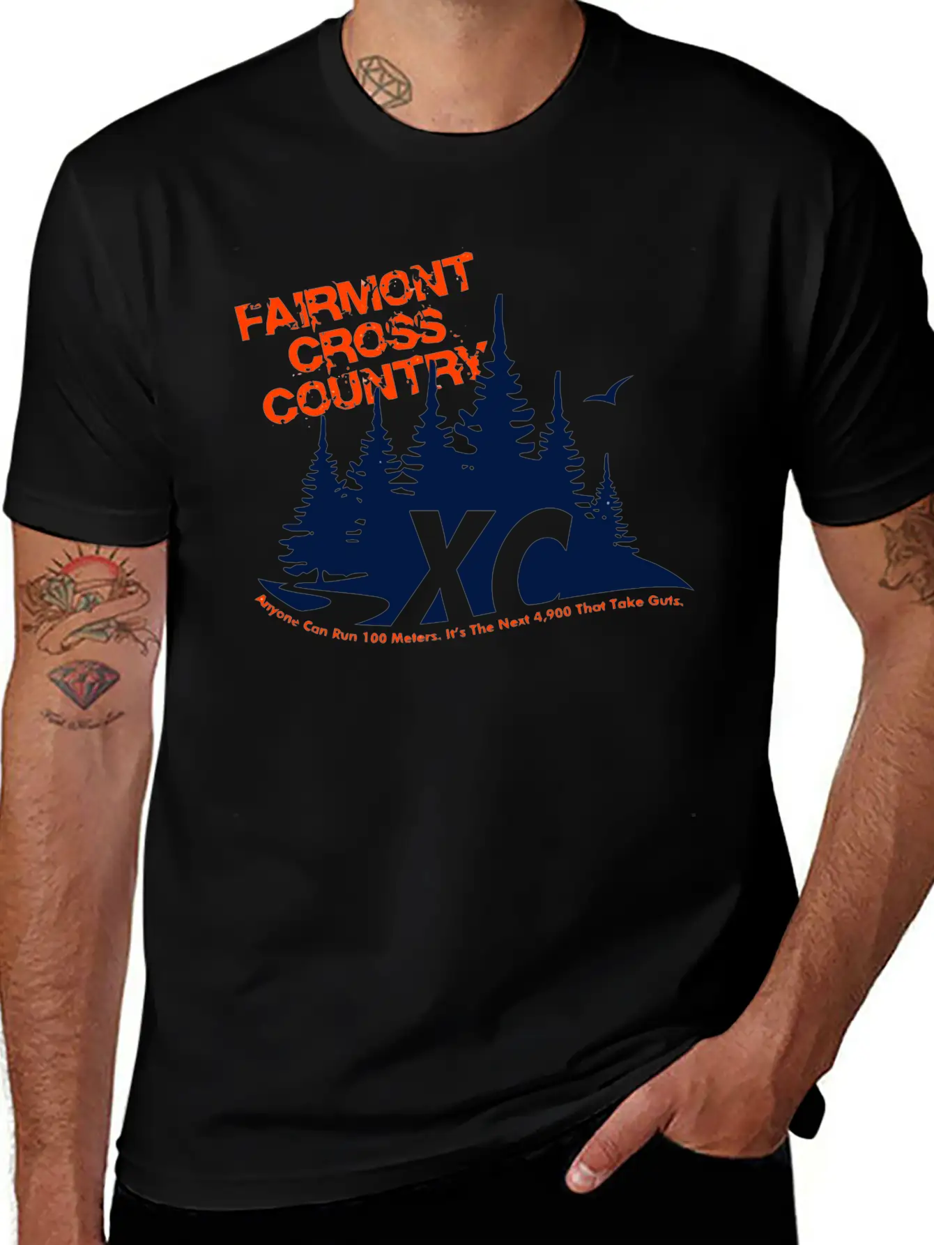 FAIRMONT CROSS COUNTRY Unisex Short Sleeve Soft Cotton T-Shirt – Casual Everyday Wear