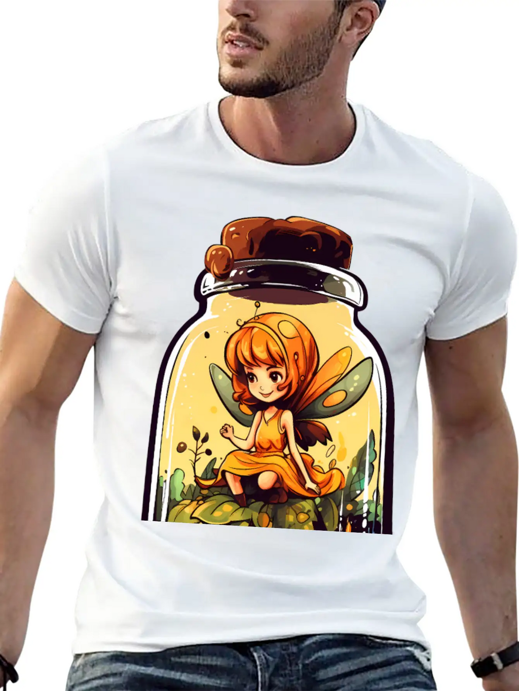 Fairy In A Jar Essential Cotton Tee For Daily Outfits – Unisex Style