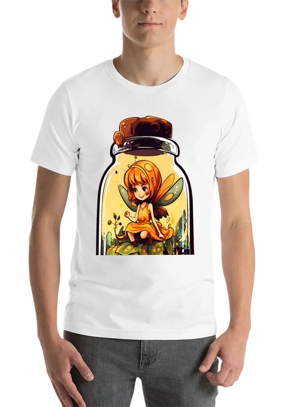 Fairy In A Jar Essential Cotton Tee For Daily Outfits – Unisex Style