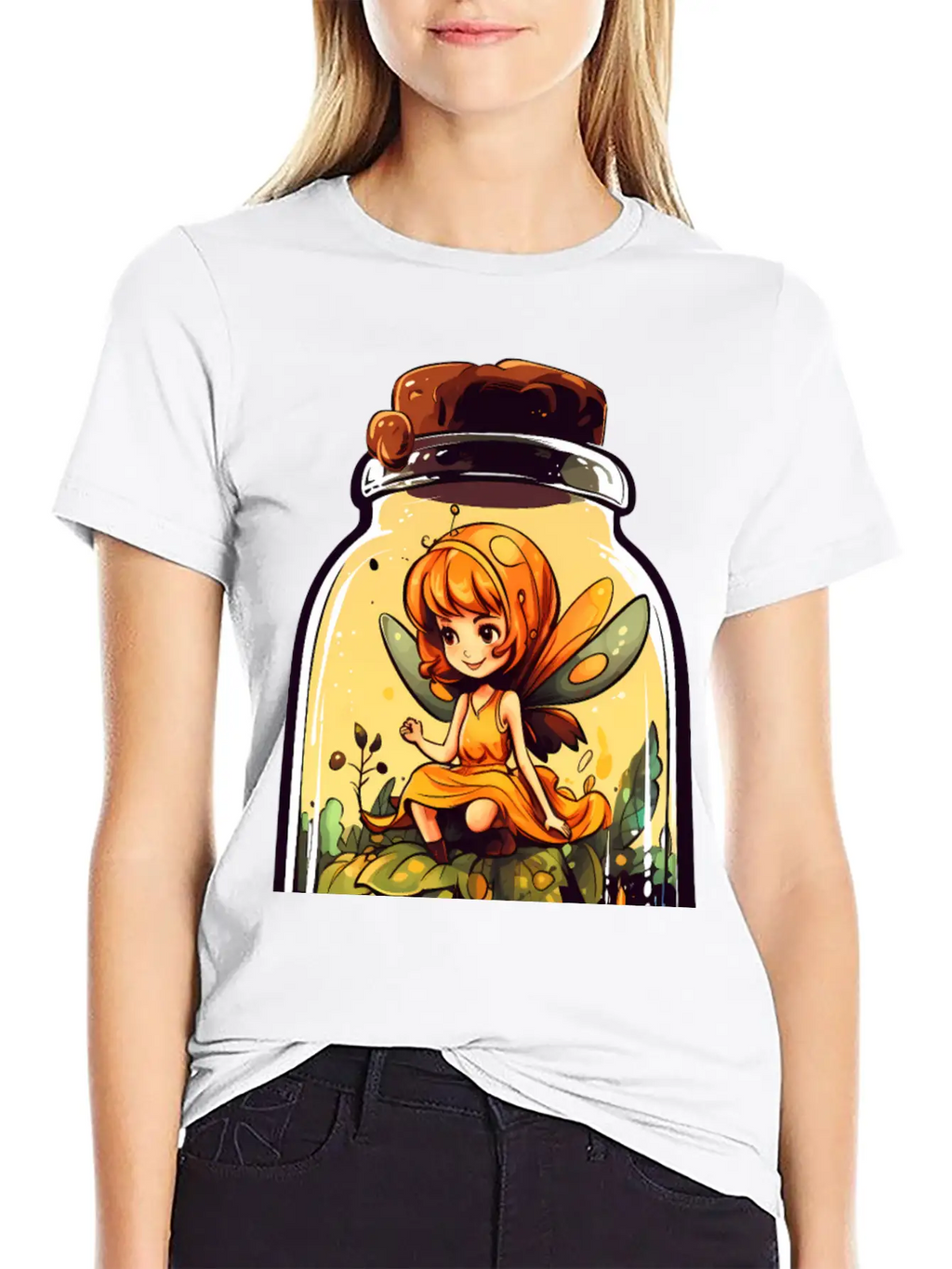 Fairy In A Jar Essential Cotton Tee For Daily Outfits – Unisex Style