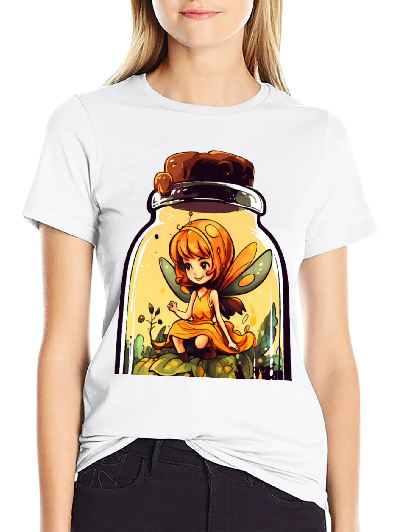 Fairy In A Jar Essential Cotton Tee For Daily Outfits – Unisex Style