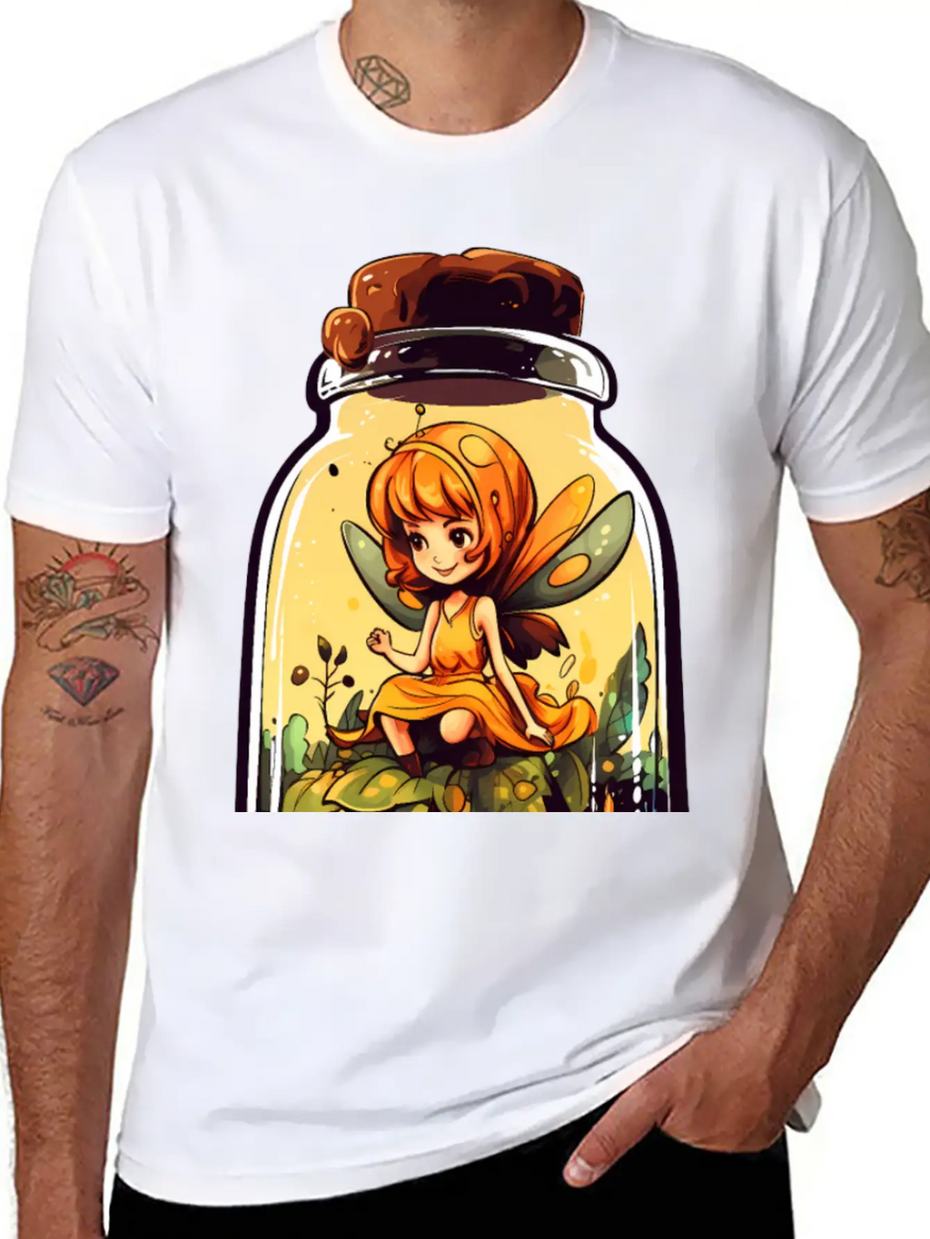 Fairy In A Jar Essential Cotton Tee For Daily Outfits – Unisex Style