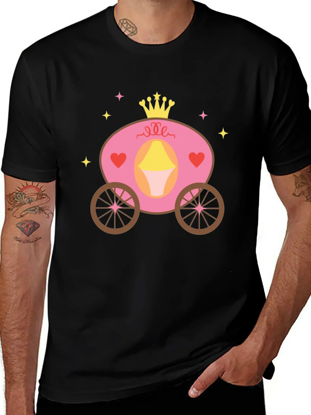 Fairy Tale Princess Horse Cart Casual Graphic T-Shirt – Simple And Comfortable Daily Wear