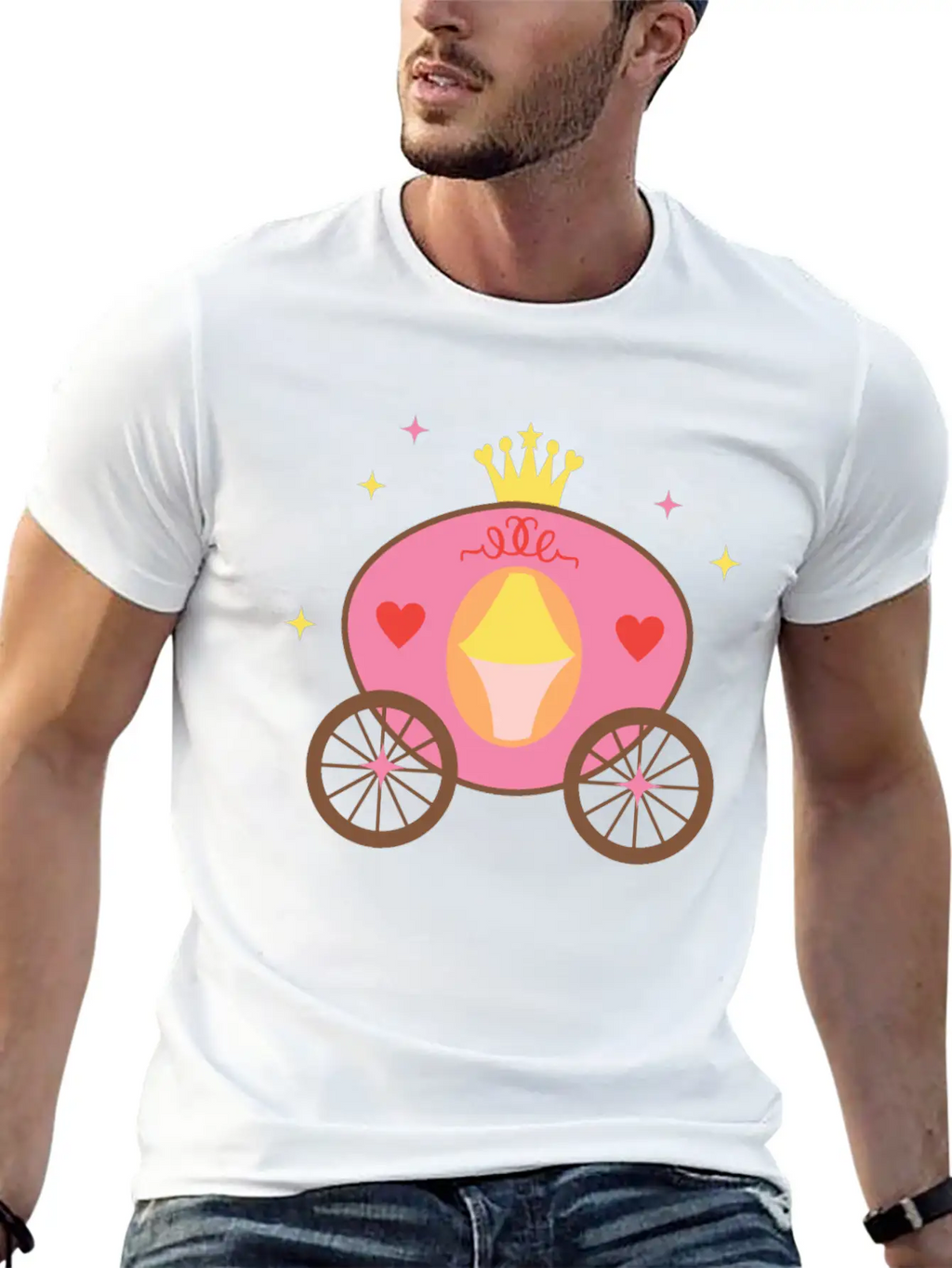 Fairy Tale Princess Horse Cart Casual Graphic T-Shirt – Simple And Comfortable Daily Wear