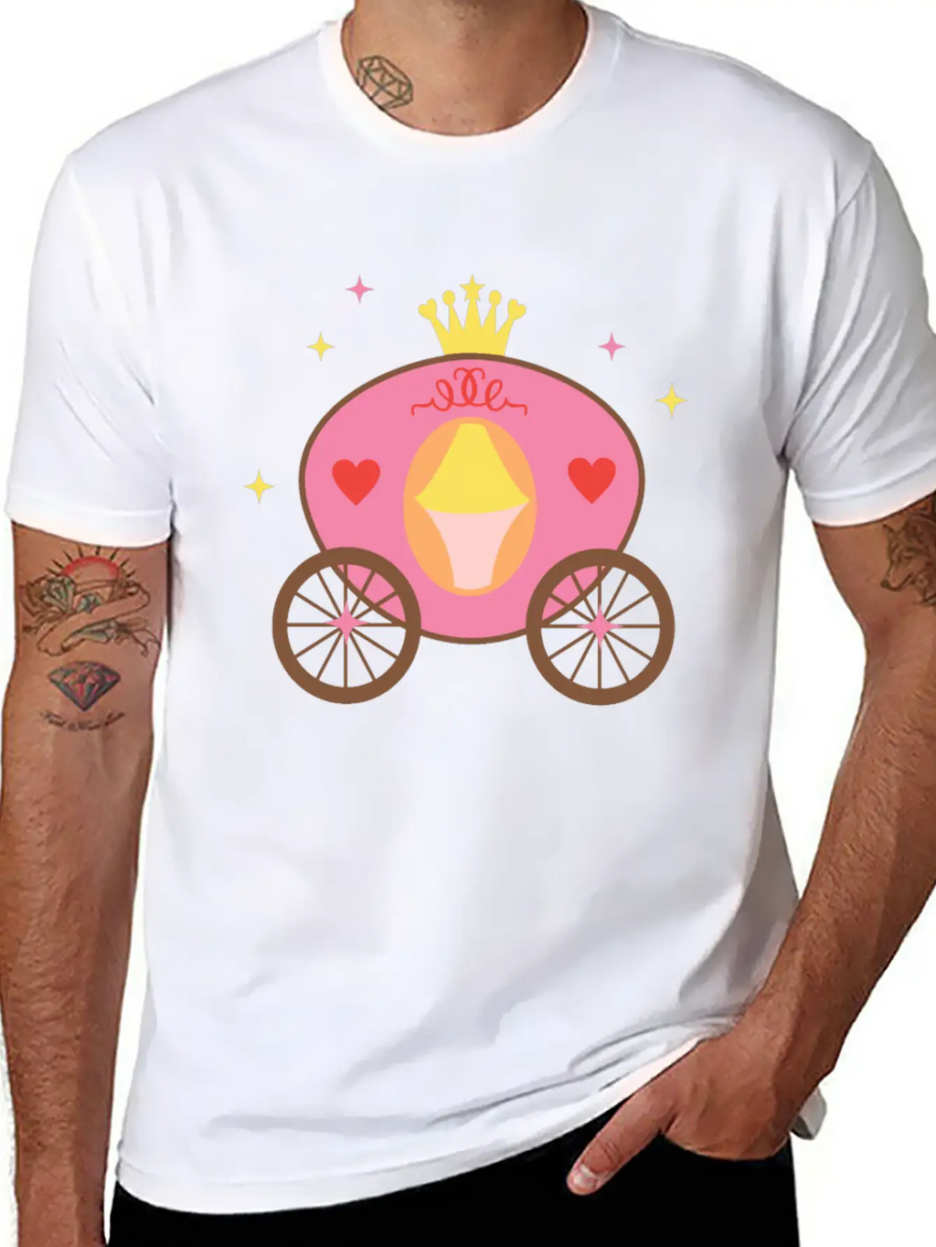 Fairy Tale Princess Horse Cart Casual Graphic T-Shirt – Simple And Comfortable Daily Wear