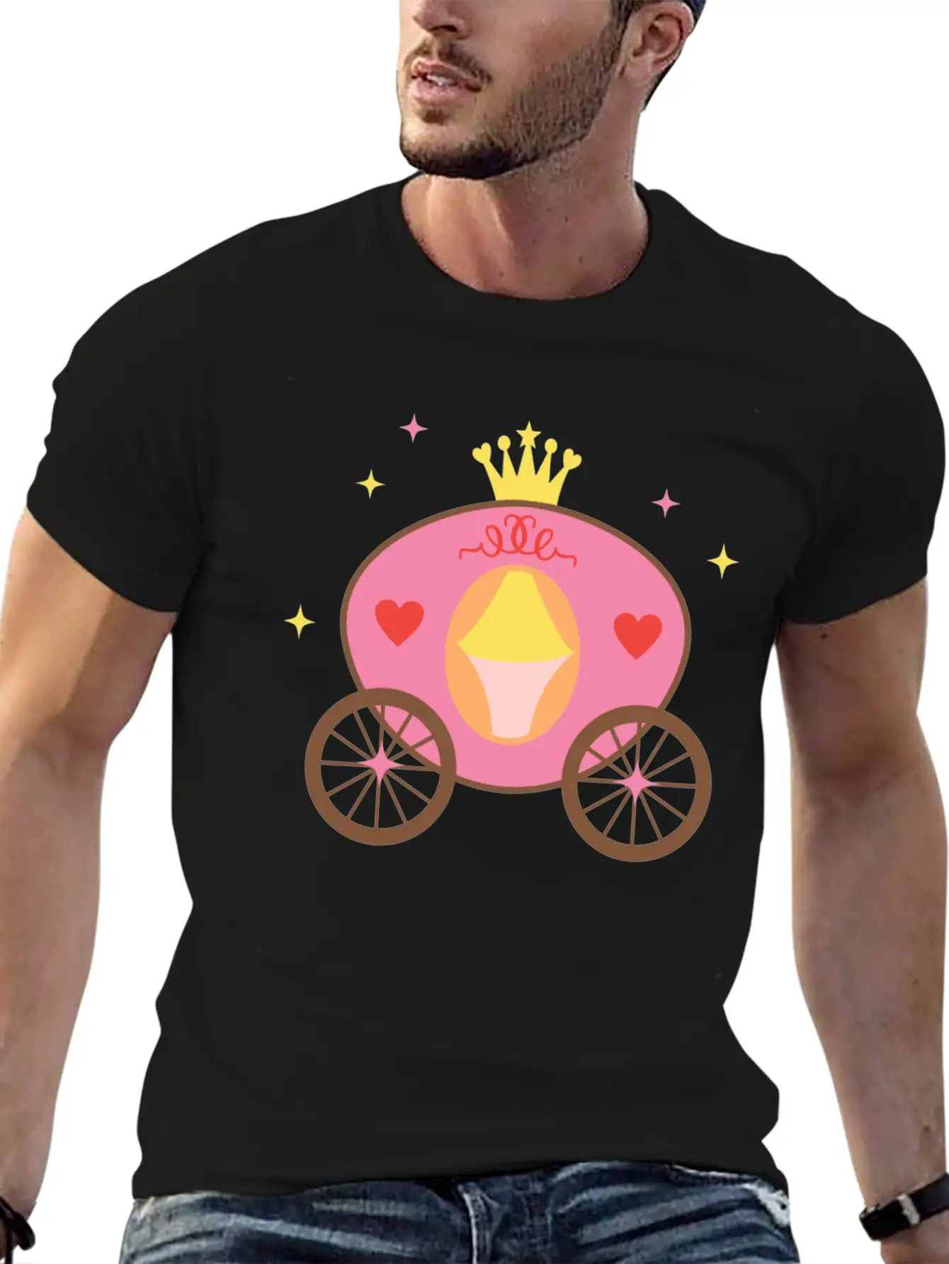 Fairy Tale Princess Horse Cart Casual Graphic T-Shirt – Simple And Comfortable Daily Wear
