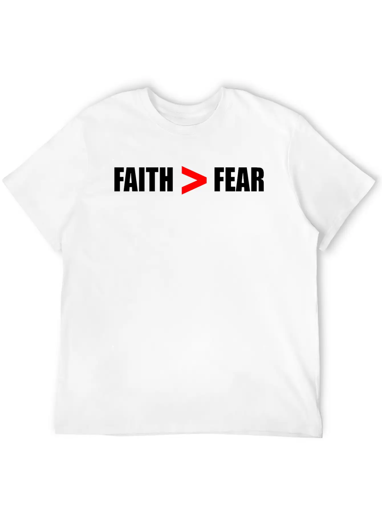 Faith Bigger Than Fear Breathable Soft Cotton T-Shirt – Timeless Casual Look