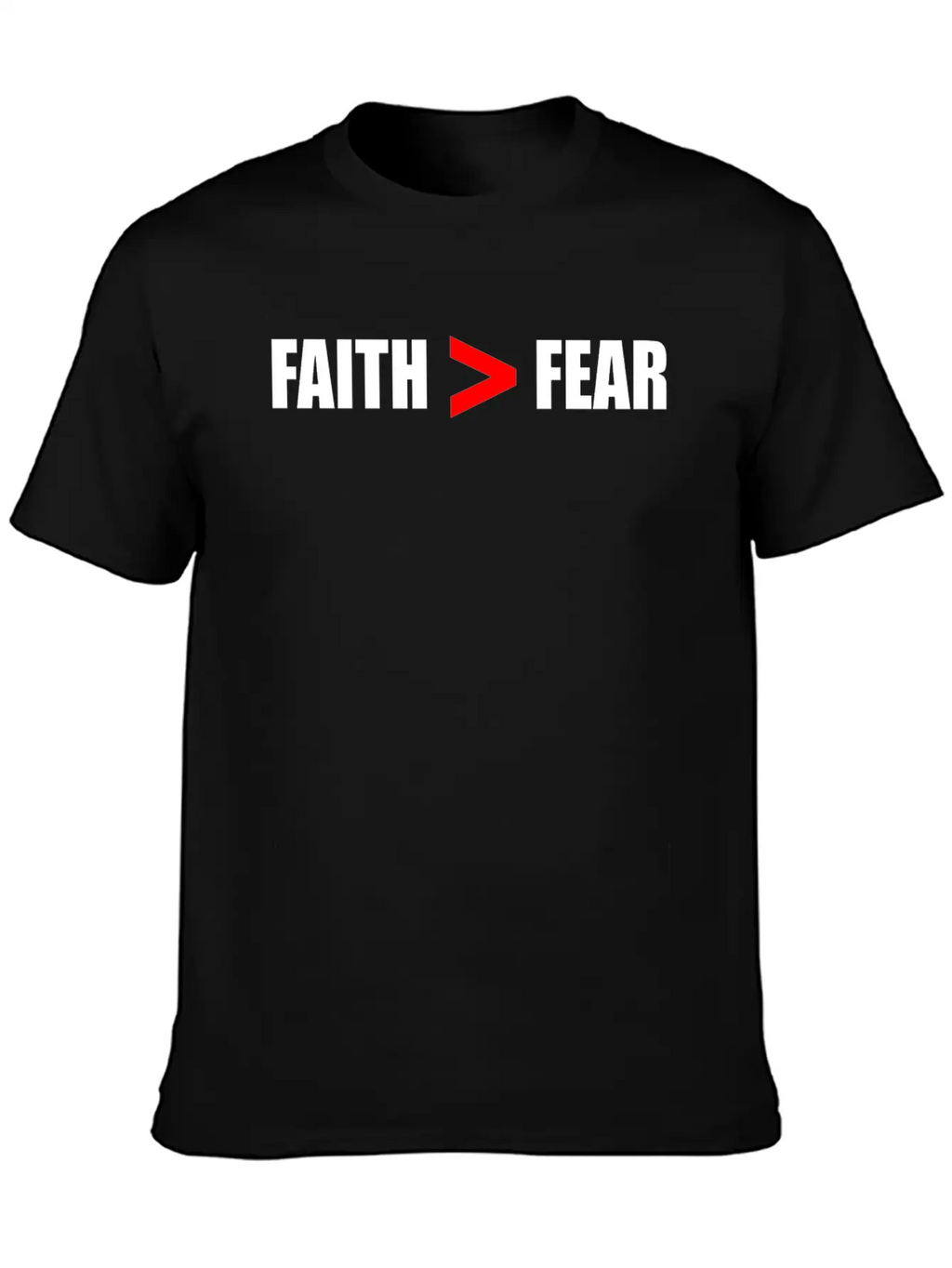 Faith Bigger Than Fear Breathable Soft Cotton T-Shirt – Timeless Casual Look