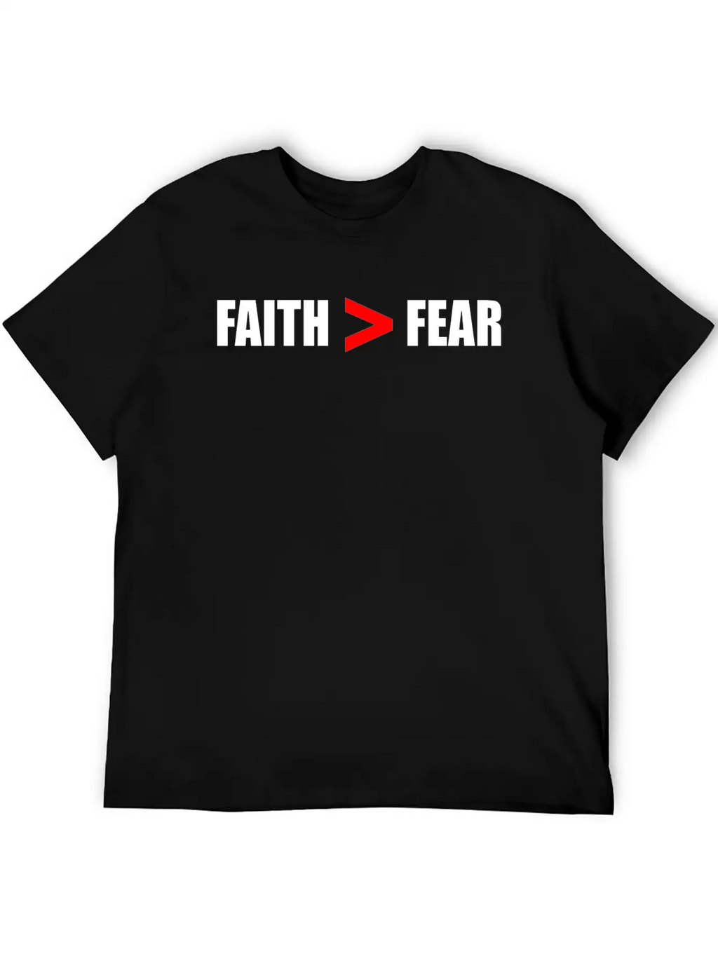 Faith Bigger Than Fear Breathable Soft Cotton T-Shirt – Timeless Casual Look