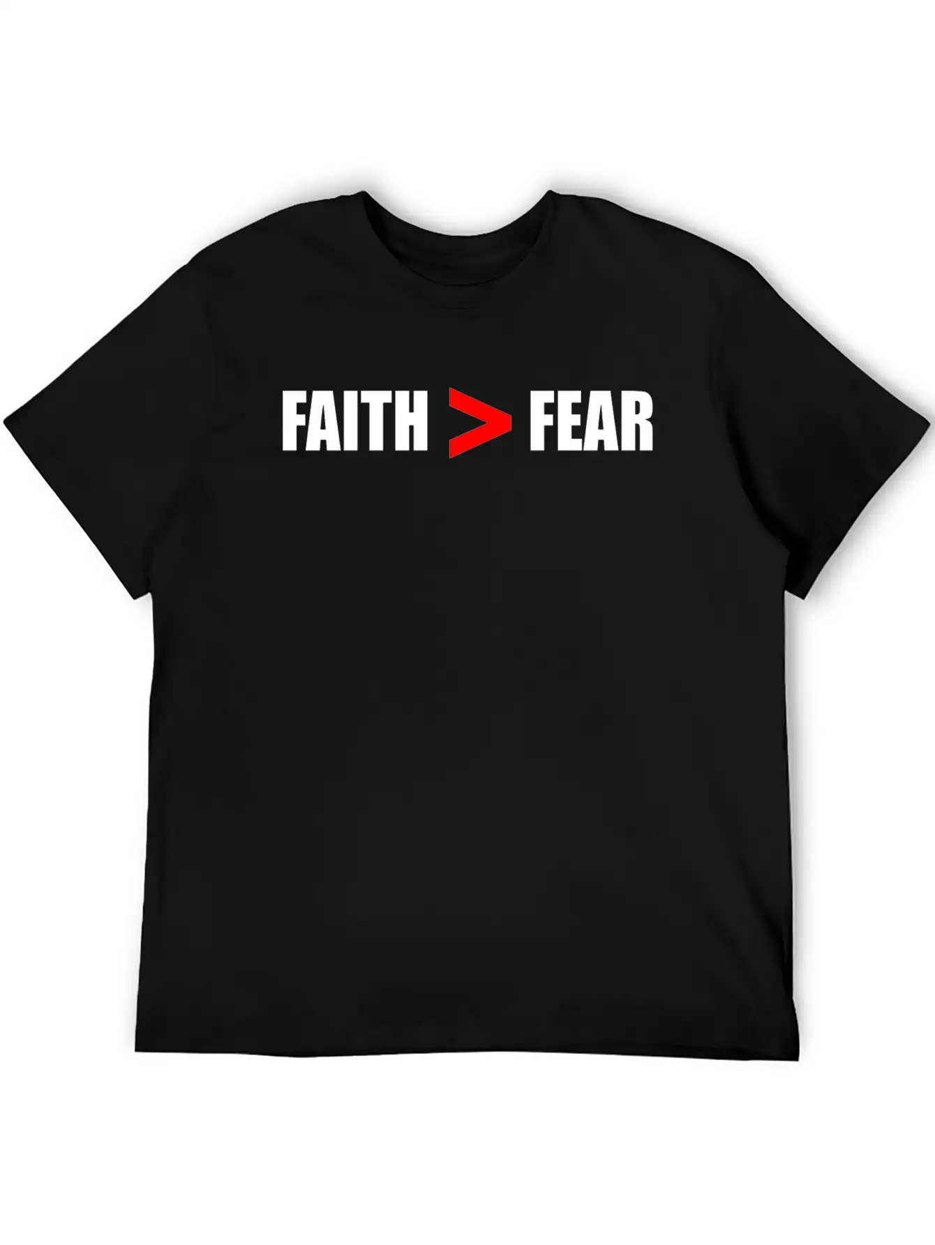 Faith Bigger Than Fear Breathable Soft Cotton T-Shirt – Timeless Casual Look