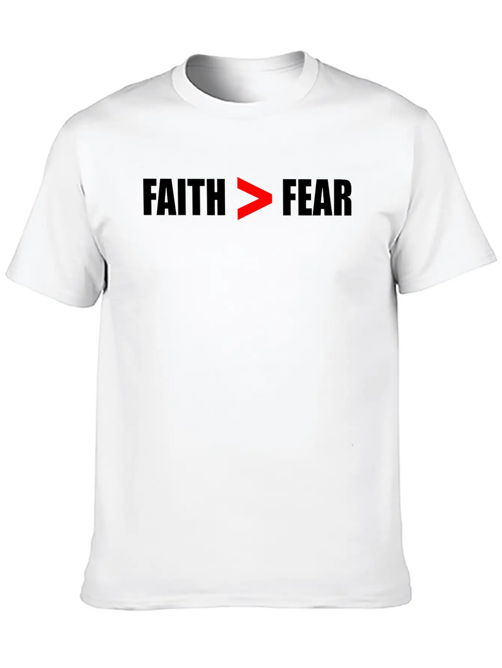 Faith Bigger Than Fear Breathable Soft Cotton T-Shirt – Timeless Casual Look