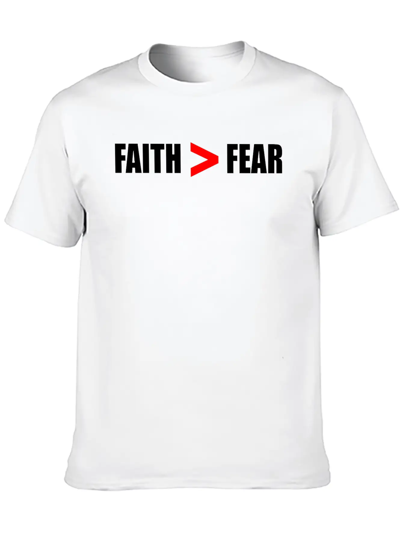 Faith Bigger Than Fear Breathable Soft Cotton T-Shirt – Timeless Casual Look