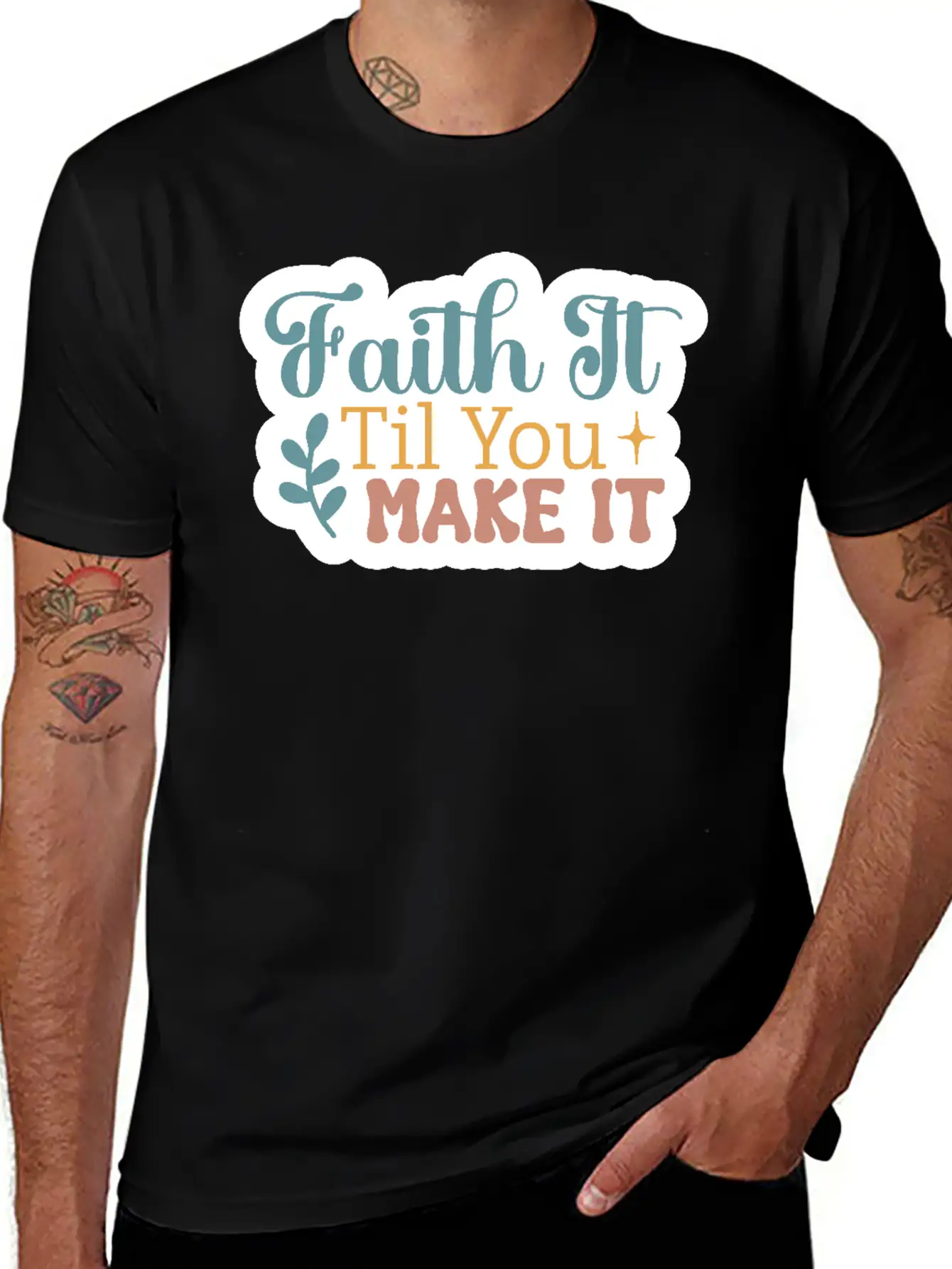 Faith It Til You Make It Unisex Short Sleeve Soft Cotton T-Shirt – Casual Everyday Wear