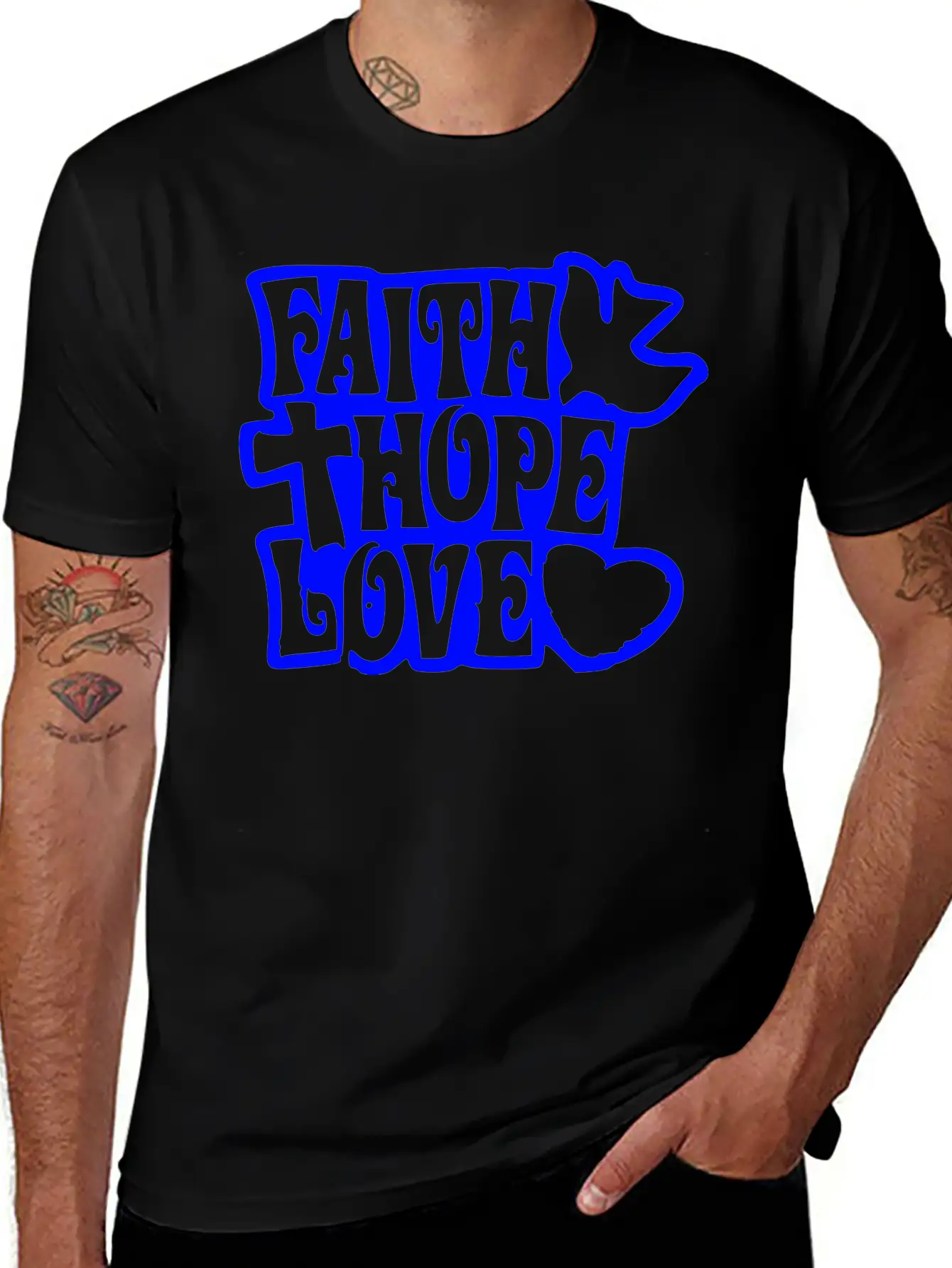 Faith Love Hope Unisex Casual T-Shirt – Clean Design For Daily Comfort