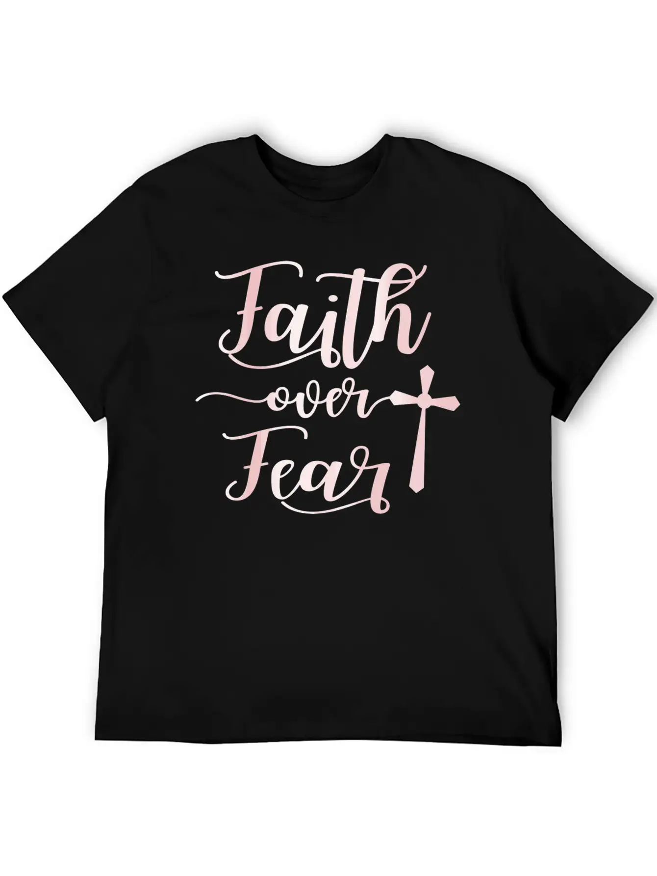 Faith Over Fear Bible Verse Quote Cute Christian C Unisex Casual T-Shirt – Clean Design For Daily Comfort