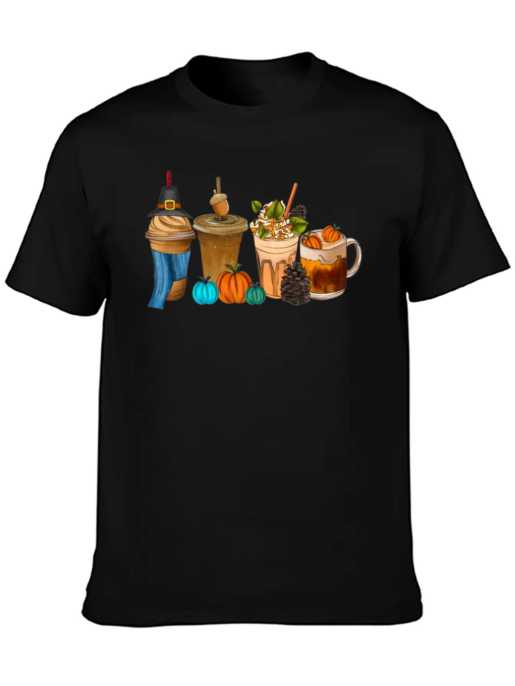 Fall Drink Coffee Unisex Short Sleeve Soft Cotton T-Shirt – Casual Everyday Wear