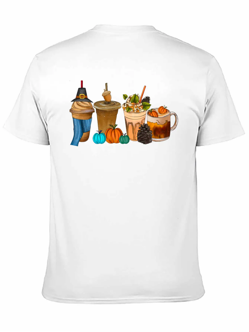 Fall Drink Coffee Unisex Short Sleeve Soft Cotton T-Shirt – Casual Everyday Wear