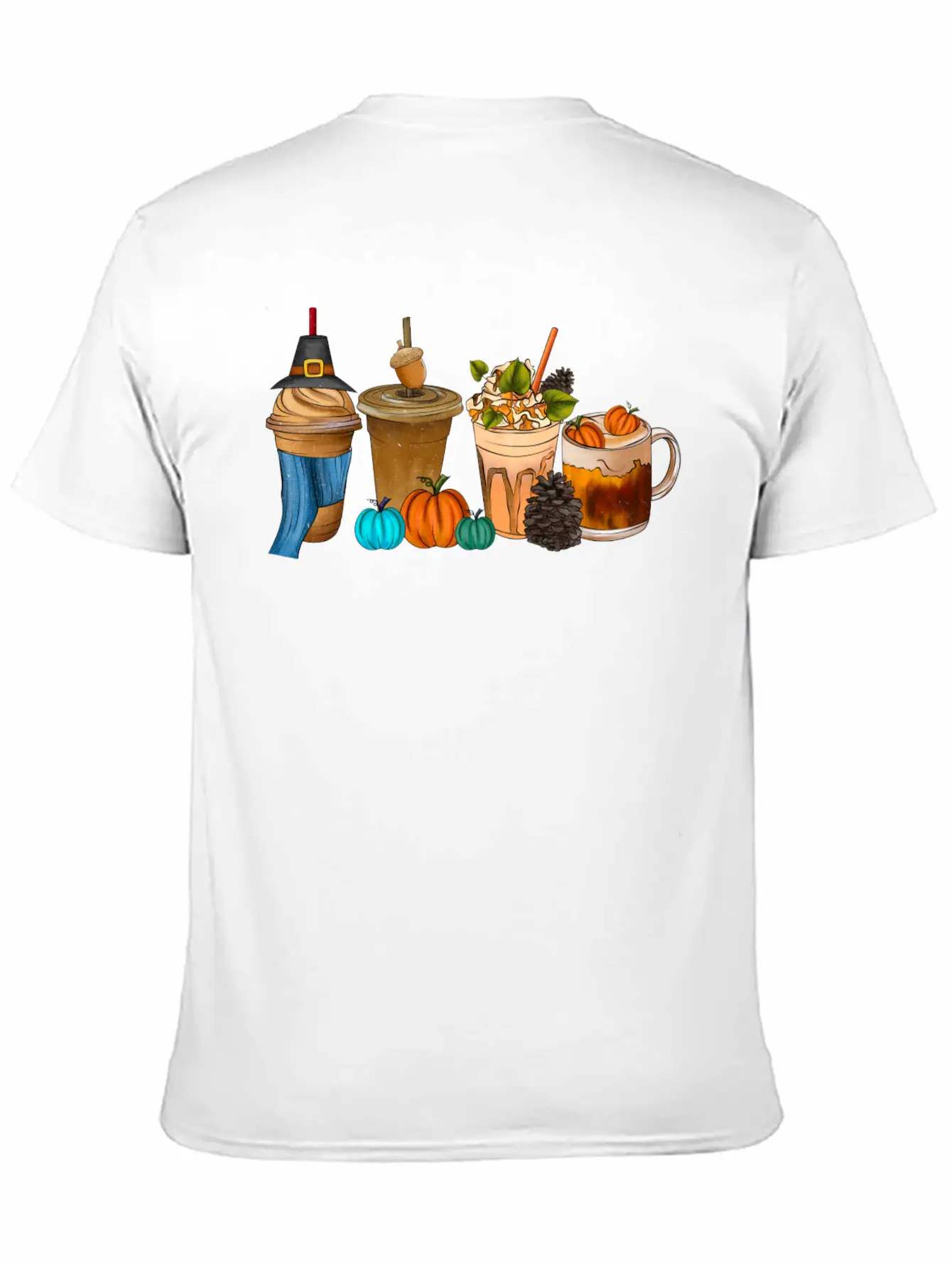 Fall Drink Coffee Unisex Short Sleeve Soft Cotton T-Shirt – Casual Everyday Wear