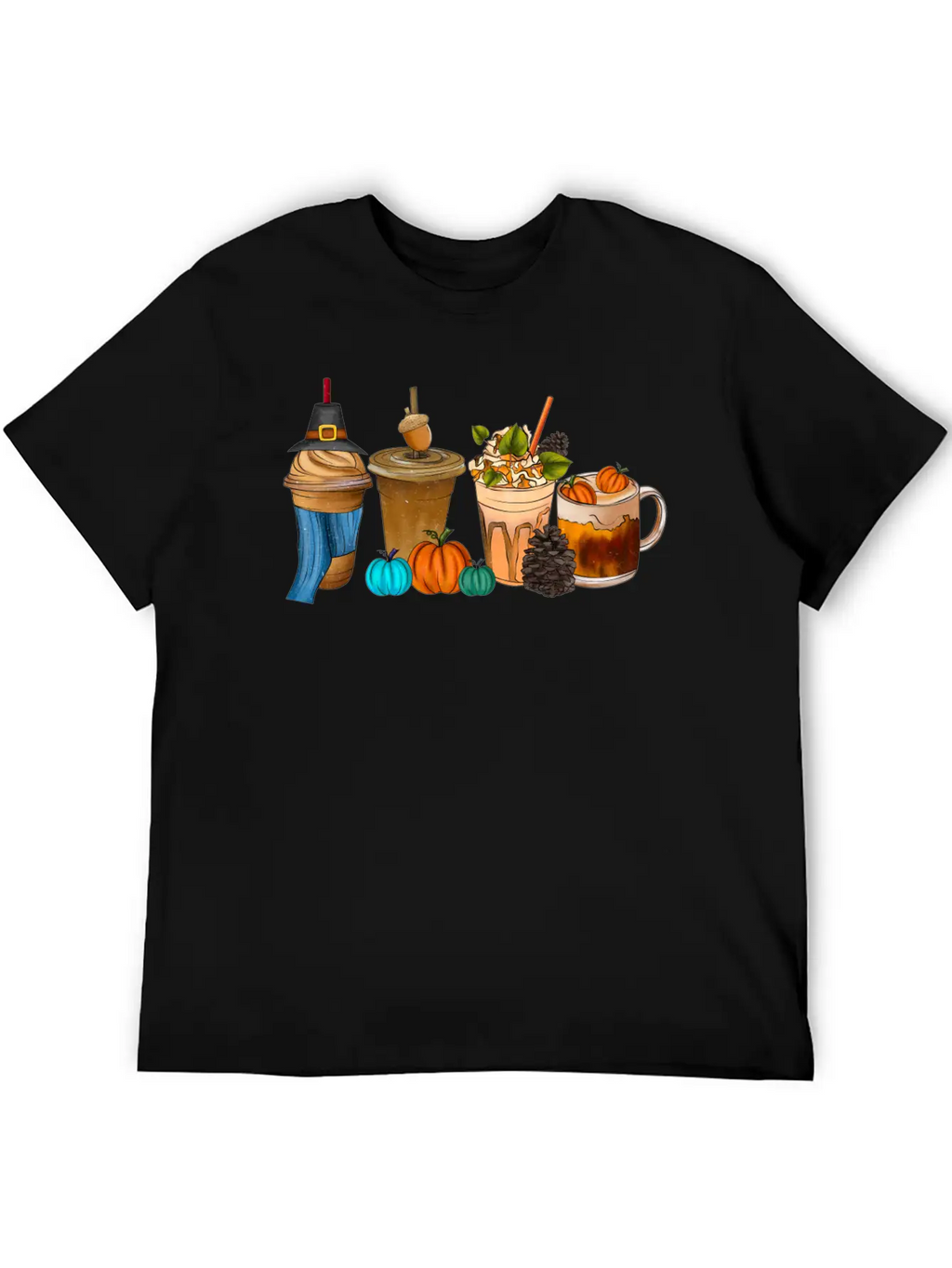 Fall Drink Coffee Unisex Short Sleeve Soft Cotton T-Shirt – Casual Everyday Wear
