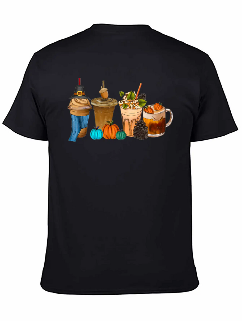 Fall Drink Coffee Unisex Short Sleeve Soft Cotton T-Shirt – Casual Everyday Wear