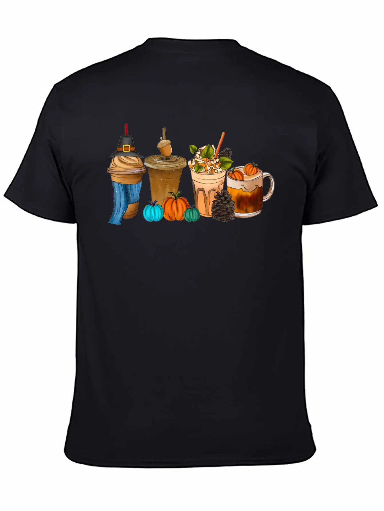 Fall Drink Coffee Unisex Short Sleeve Soft Cotton T-Shirt – Casual Everyday Wear