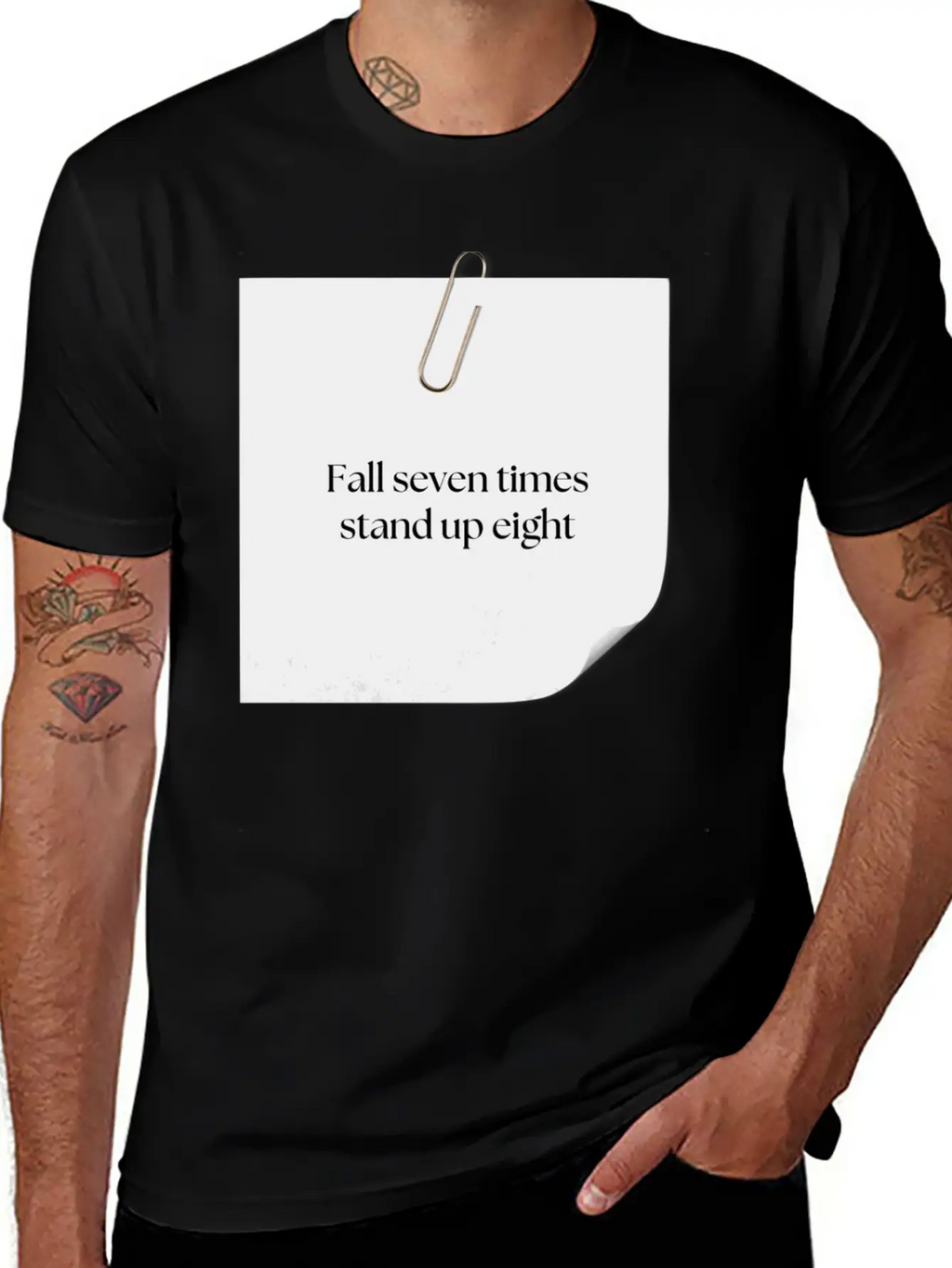 FALL SEVEN TIMES STAND UP EIGHT Unisex Casual T-Shirt – Clean Design For Daily Comfort