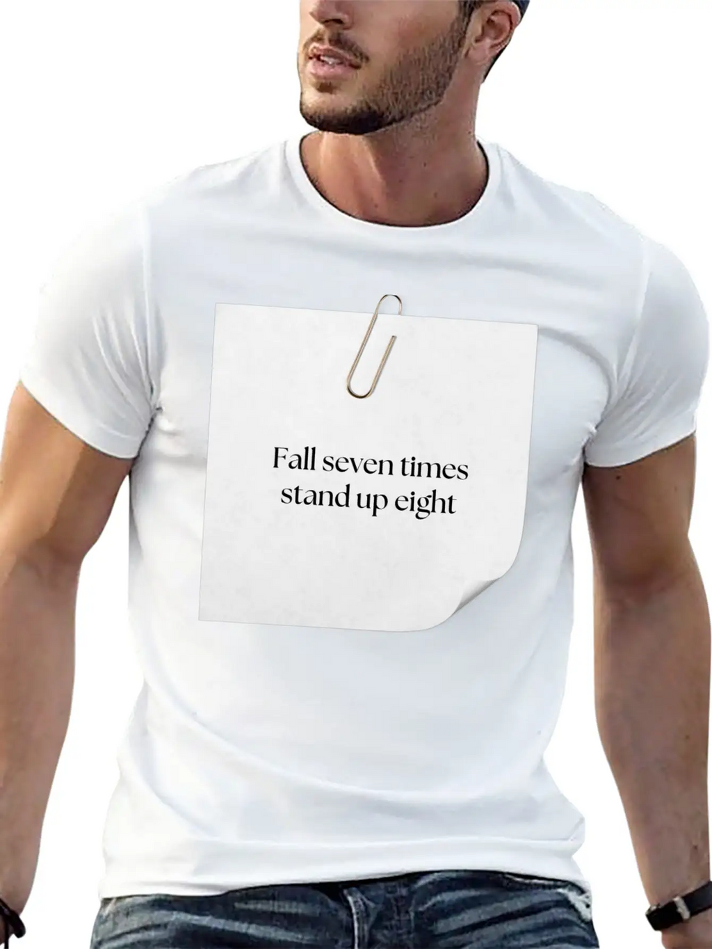 FALL SEVEN TIMES STAND UP EIGHT Unisex Casual T-Shirt – Clean Design For Daily Comfort