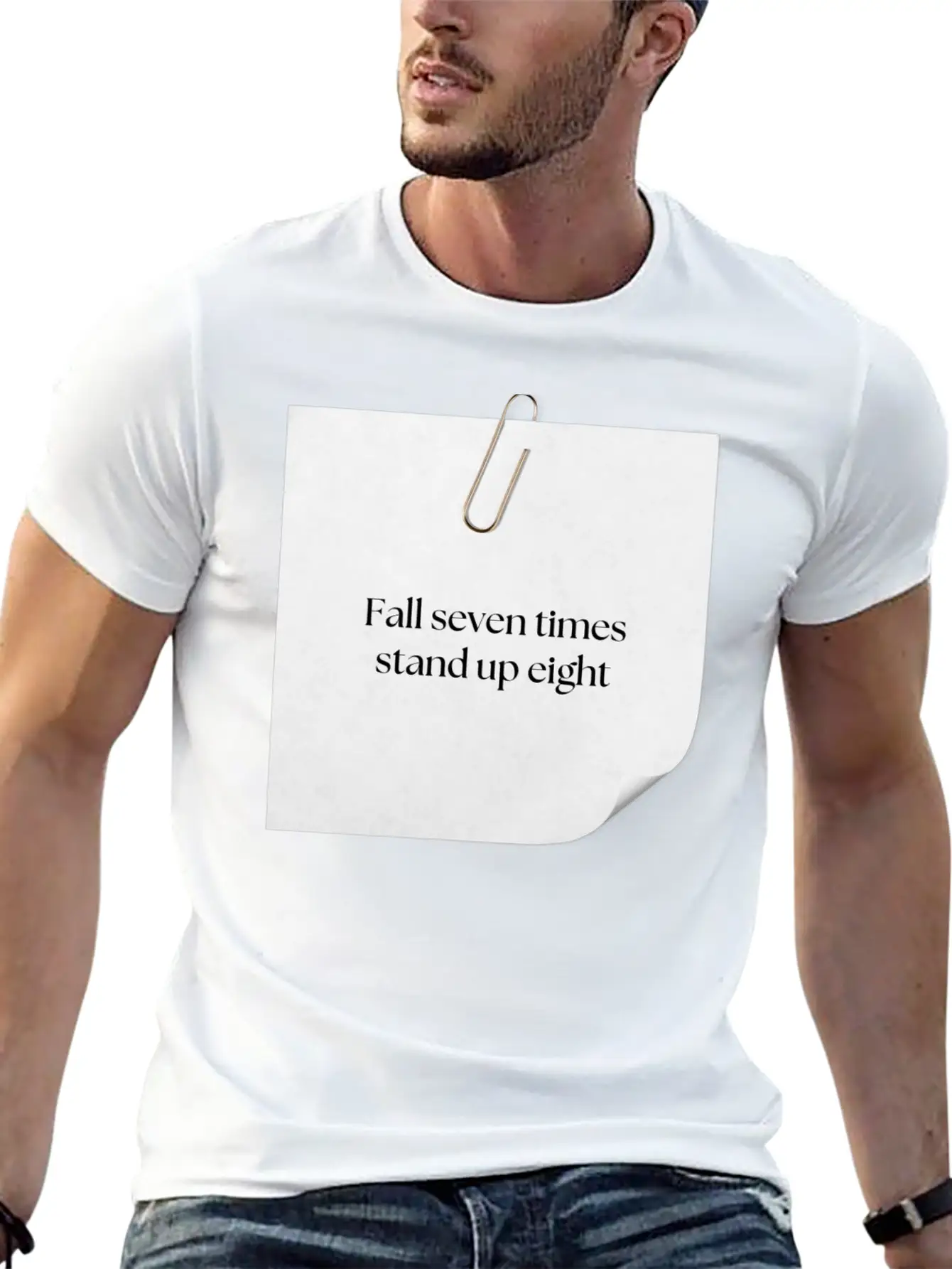 FALL SEVEN TIMES STAND UP EIGHT Unisex Casual T-Shirt – Clean Design For Daily Comfort