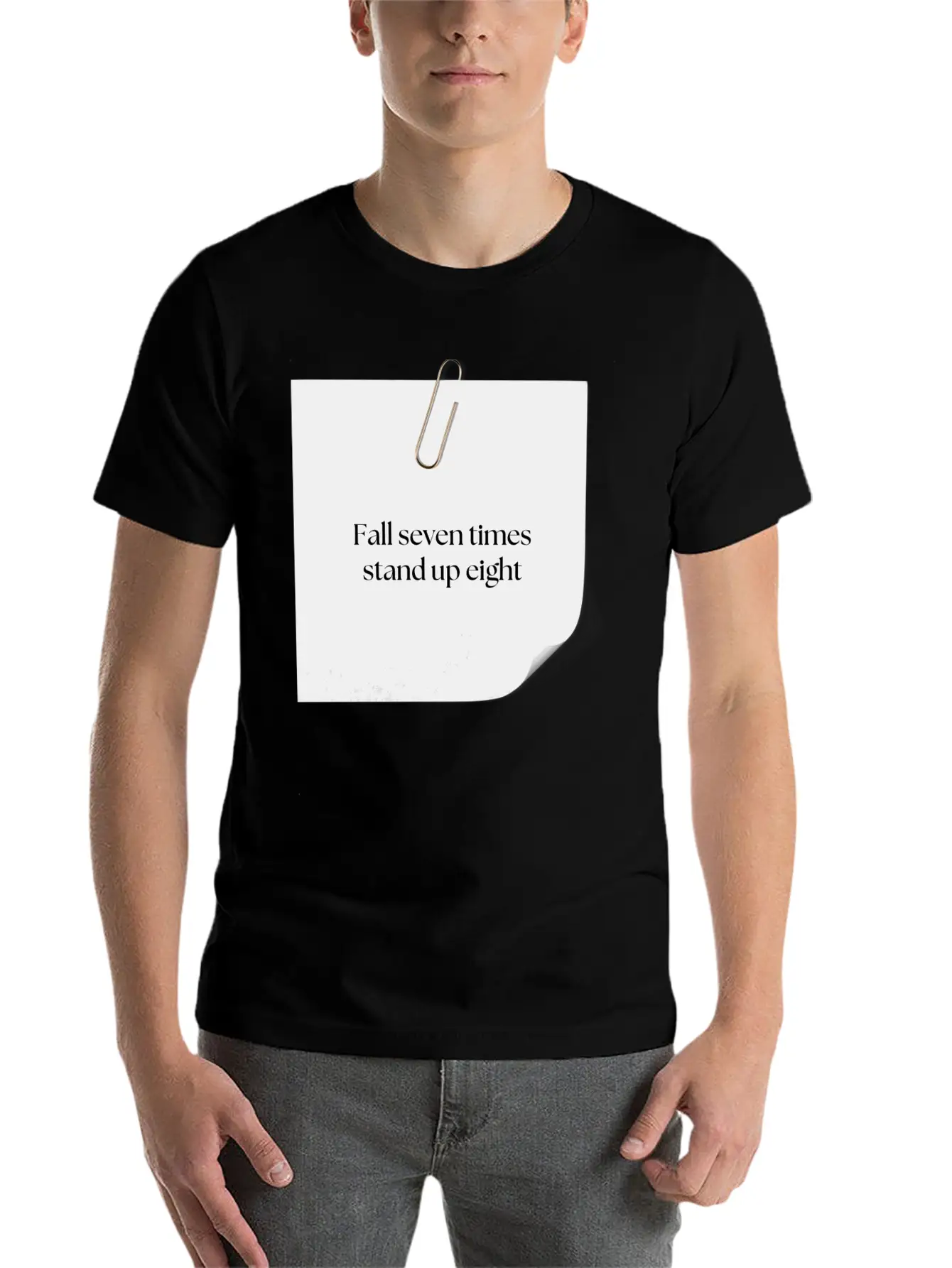FALL SEVEN TIMES STAND UP EIGHT Unisex Casual T-Shirt – Clean Design For Daily Comfort