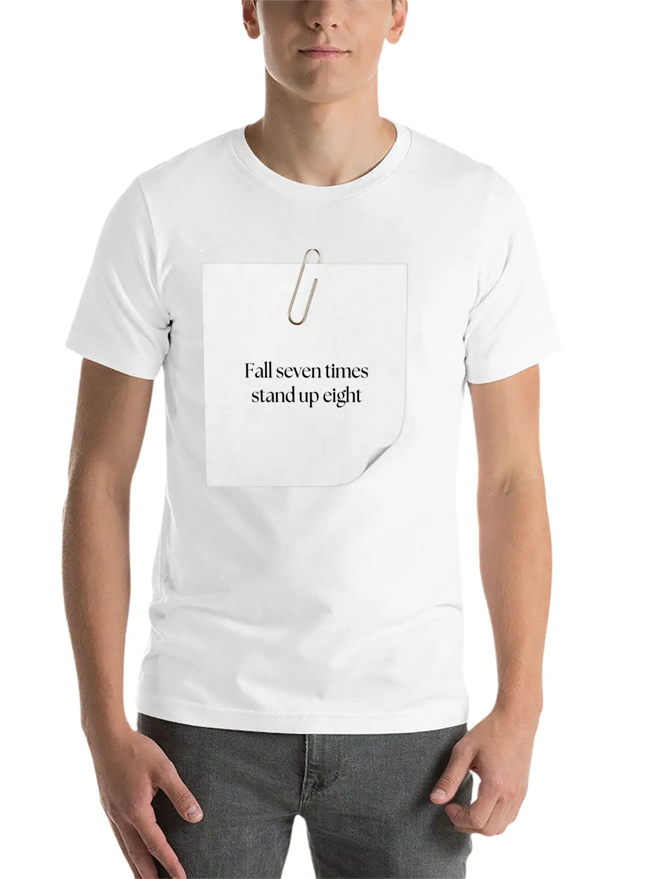 FALL SEVEN TIMES STAND UP EIGHT Unisex Casual T-Shirt – Clean Design For Daily Comfort