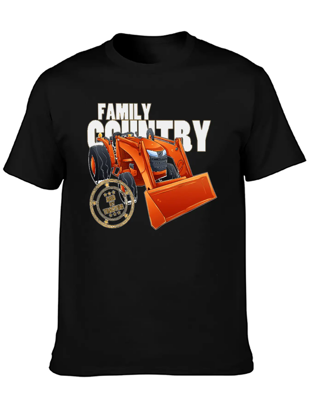 Family, Country & My Tractor Unisex Short Sleeve Soft Cotton T-Shirt – Casual Everyday Wear