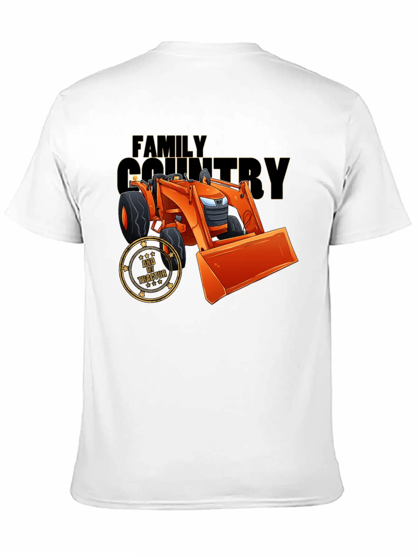 Family, Country & My Tractor Unisex Short Sleeve Soft Cotton T-Shirt – Casual Everyday Wear