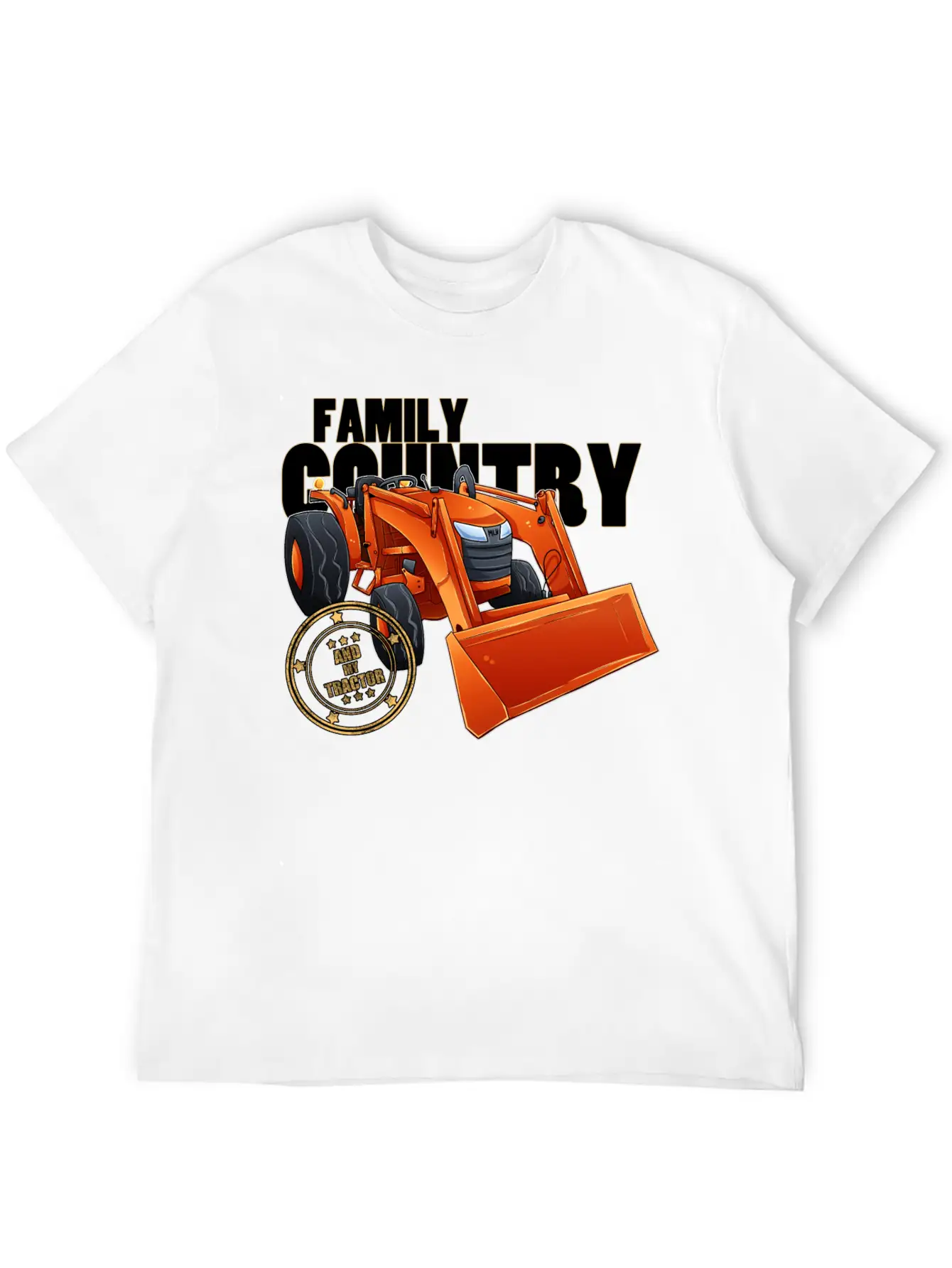Family, Country & My Tractor Unisex Short Sleeve Soft Cotton T-Shirt – Casual Everyday Wear
