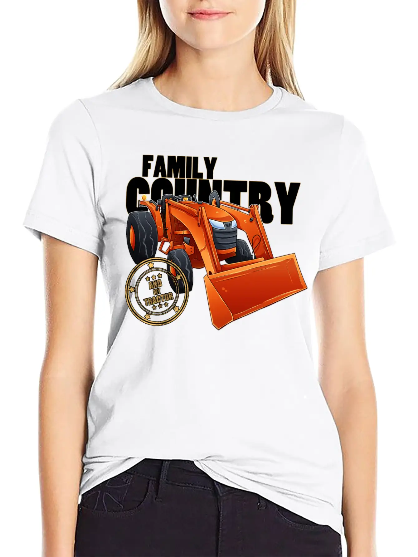 Family, Country & My Tractor Unisex Short Sleeve Soft Cotton T-Shirt – Casual Everyday Wear