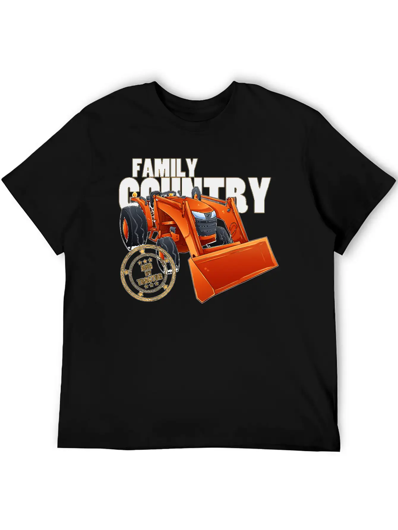 Family, Country & My Tractor Unisex Short Sleeve Soft Cotton T-Shirt – Casual Everyday Wear