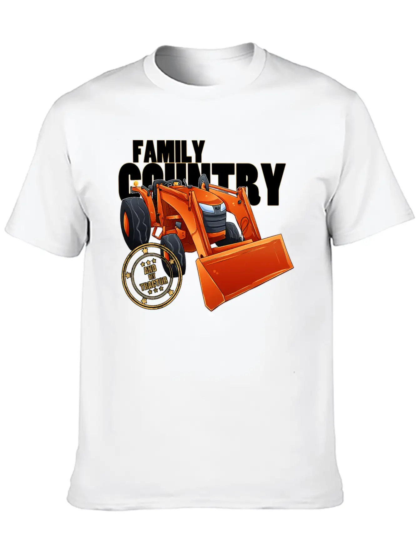 Family, Country & My Tractor Unisex Short Sleeve Soft Cotton T-Shirt – Casual Everyday Wear