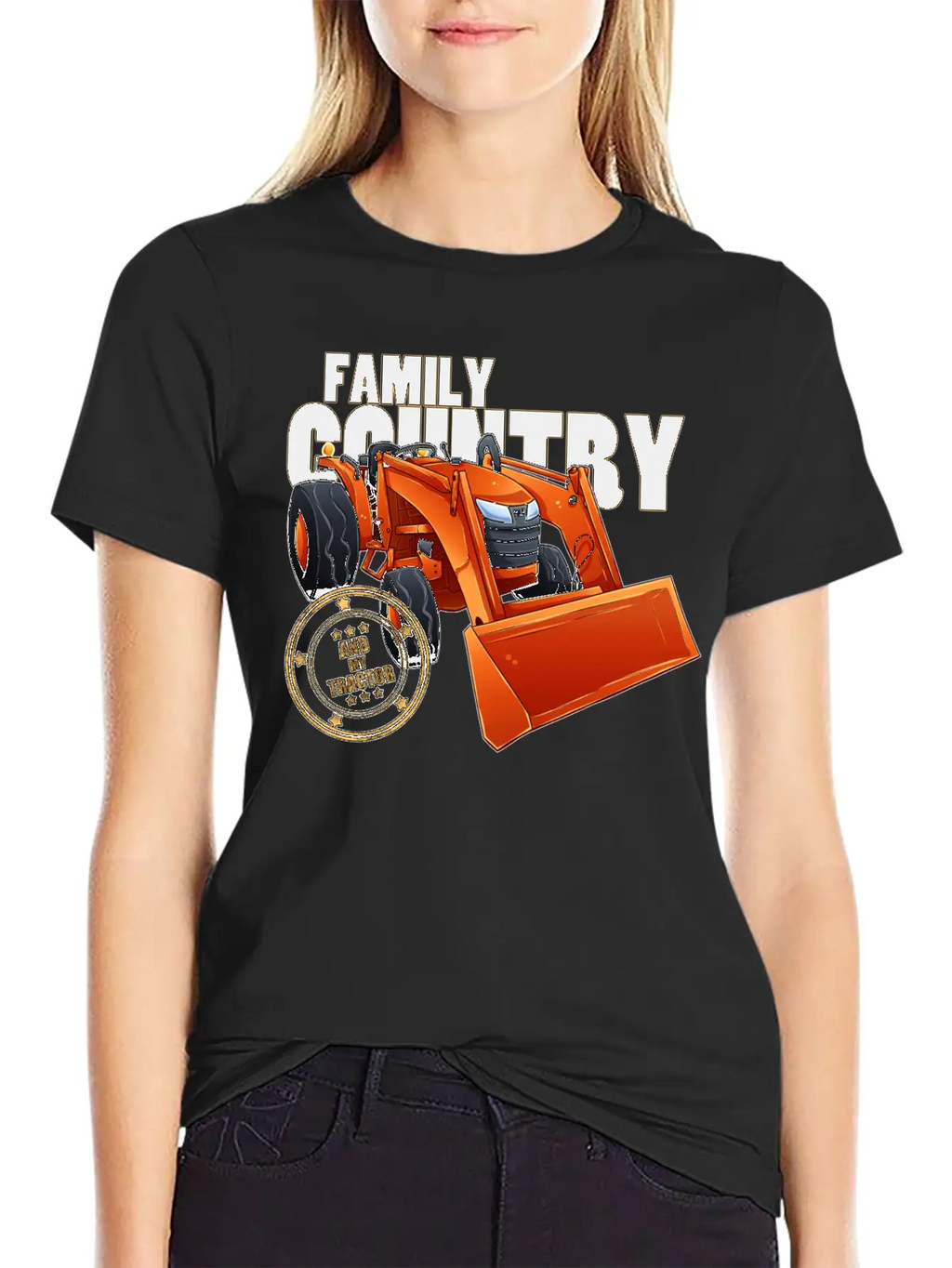 Family, Country & My Tractor Unisex Short Sleeve Soft Cotton T-Shirt – Casual Everyday Wear