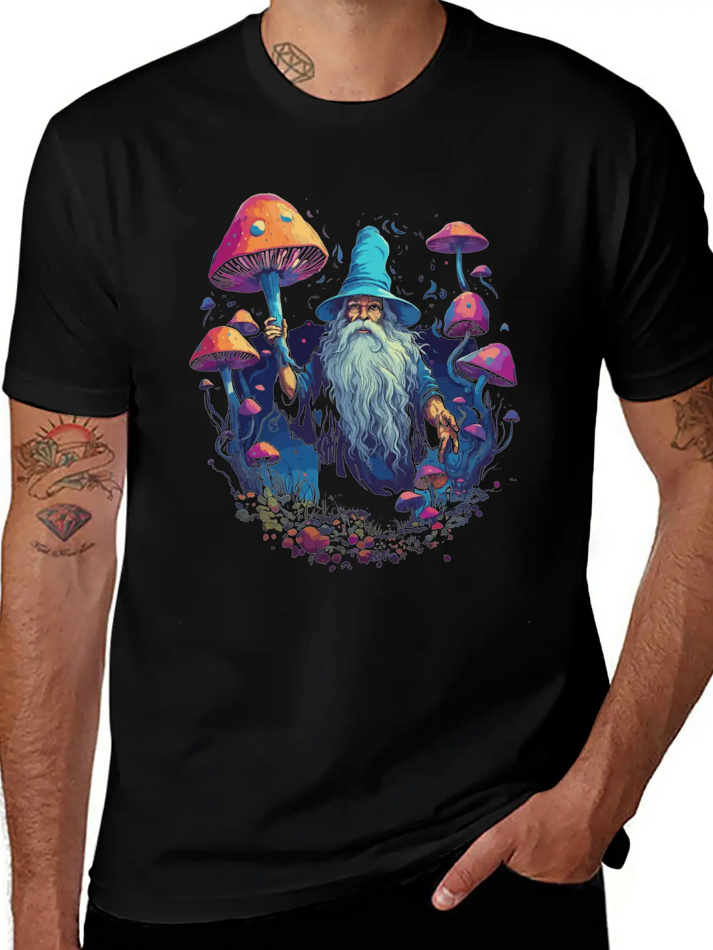 Fantasy Mushroom | Forest | Nature | Goa Festival Unisex Short Sleeve Soft Cotton T-Shirt – Casual Everyday Wear