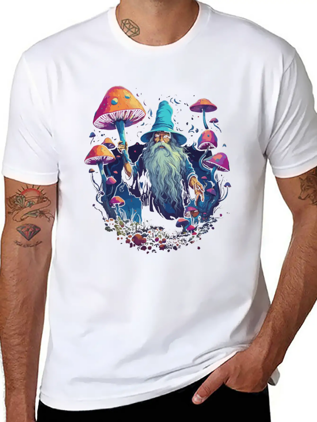 Fantasy Mushroom | Forest | Nature | Goa Festival Unisex Short Sleeve Soft Cotton T-Shirt – Casual Everyday Wear