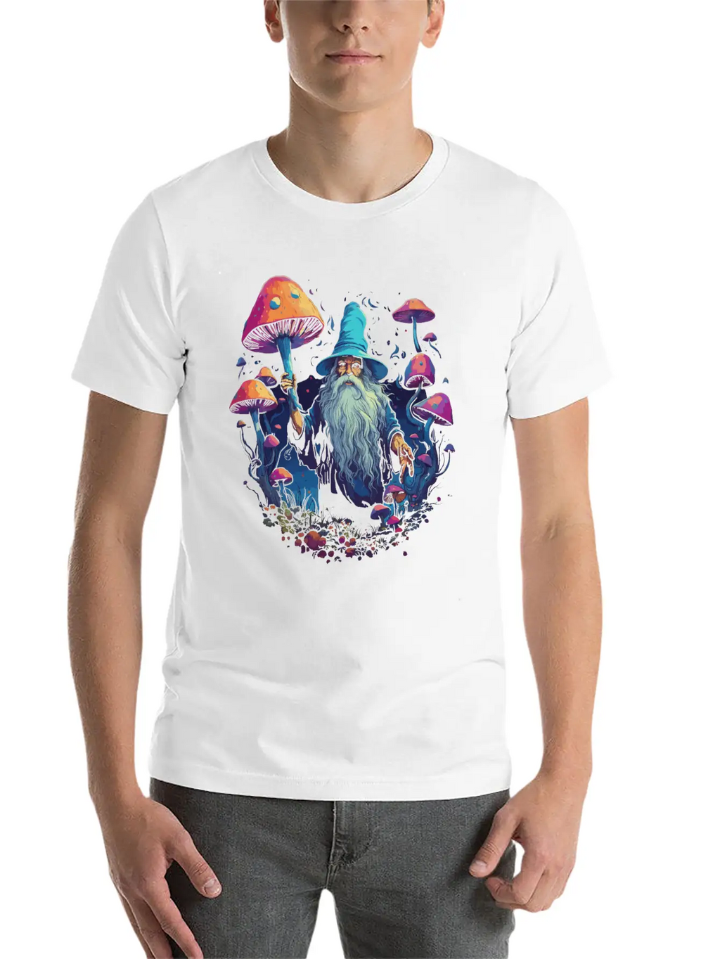 Fantasy Mushroom | Forest | Nature | Goa Festival Unisex Short Sleeve Soft Cotton T-Shirt – Casual Everyday Wear