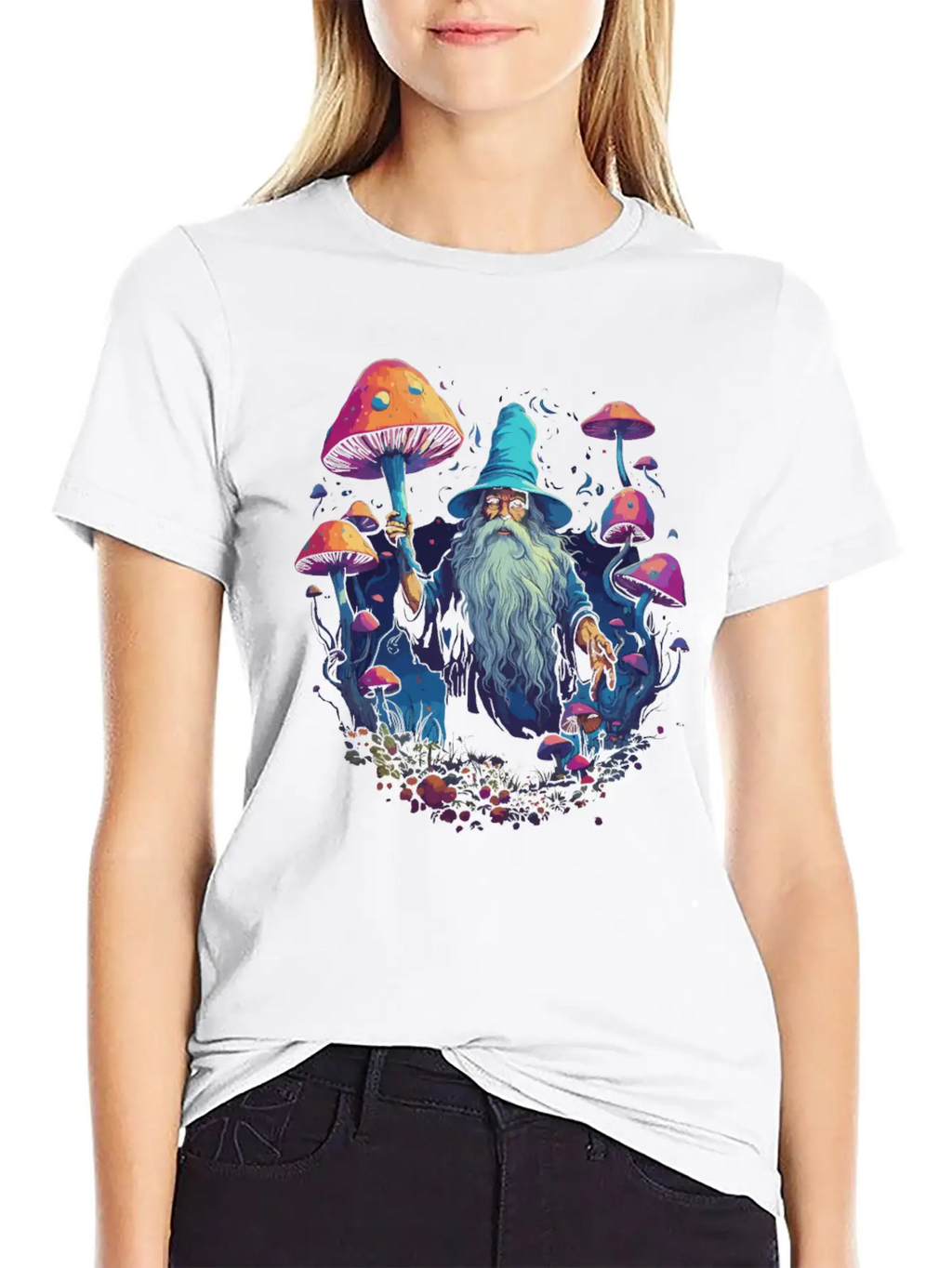 Fantasy Mushroom | Forest | Nature | Goa Festival Unisex Short Sleeve Soft Cotton T-Shirt – Casual Everyday Wear