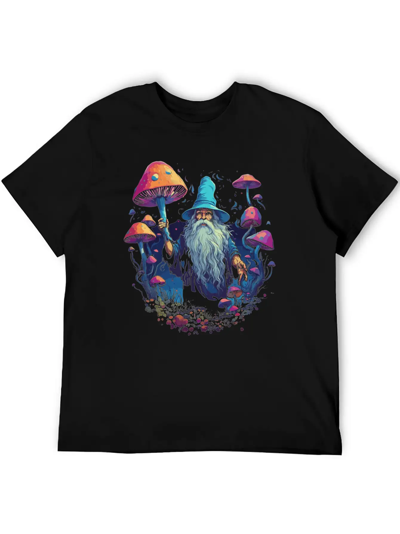 Fantasy Mushroom | Forest | Nature | Goa Festival Unisex Short Sleeve Soft Cotton T-Shirt – Casual Everyday Wear