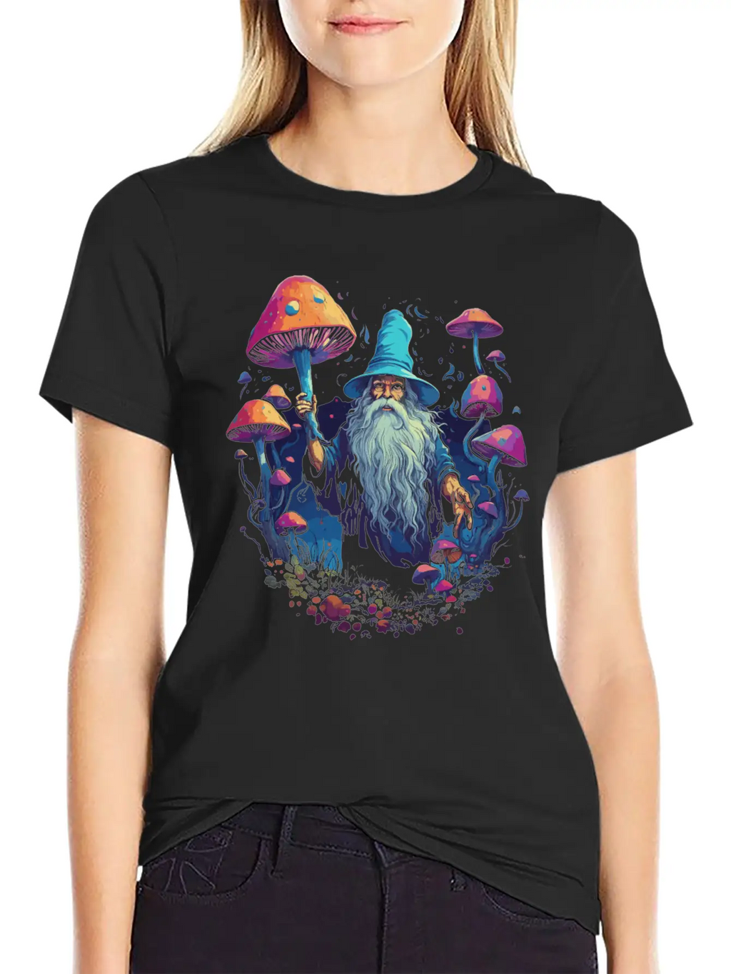 Fantasy Mushroom | Forest | Nature | Goa Festival Unisex Short Sleeve Soft Cotton T-Shirt – Casual Everyday Wear