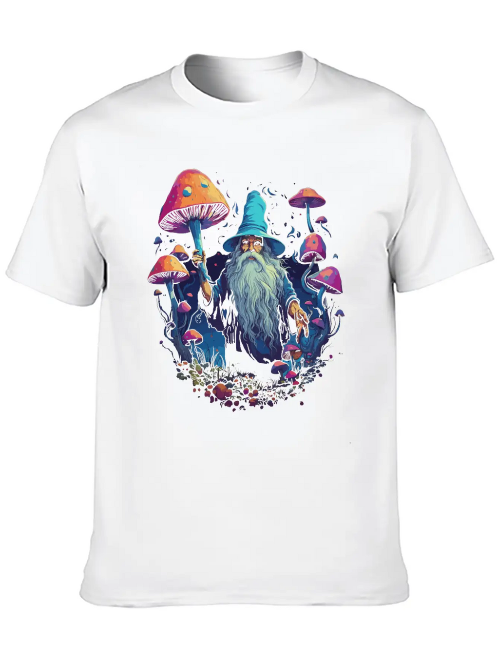 Fantasy Mushroom | Forest | Nature | Goa Festival Unisex Short Sleeve Soft Cotton T-Shirt – Casual Everyday Wear
