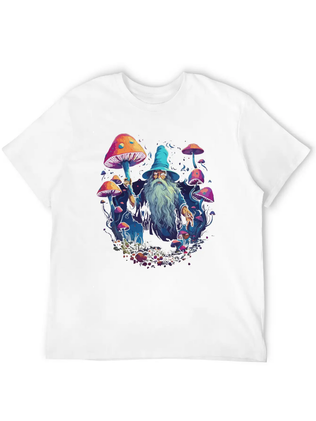 Fantasy Mushroom | Forest | Nature | Goa Festival Unisex Short Sleeve Soft Cotton T-Shirt – Casual Everyday Wear