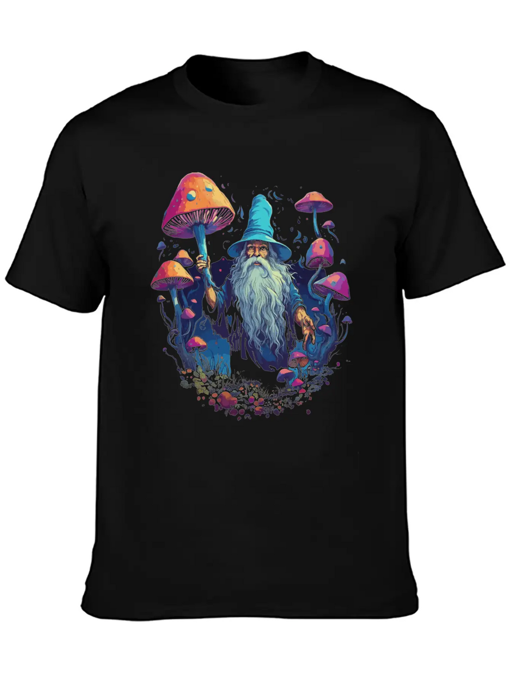 Fantasy Mushroom | Forest | Nature | Goa Festival Unisex Short Sleeve Soft Cotton T-Shirt – Casual Everyday Wear