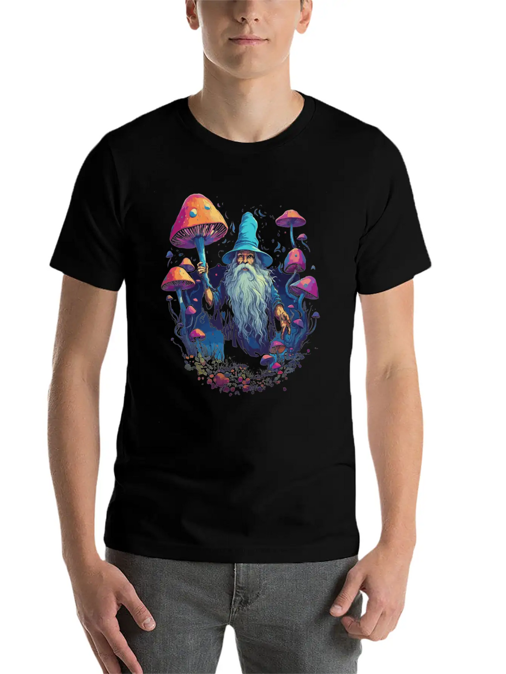 Fantasy Mushroom | Forest | Nature | Goa Festival Unisex Short Sleeve Soft Cotton T-Shirt – Casual Everyday Wear