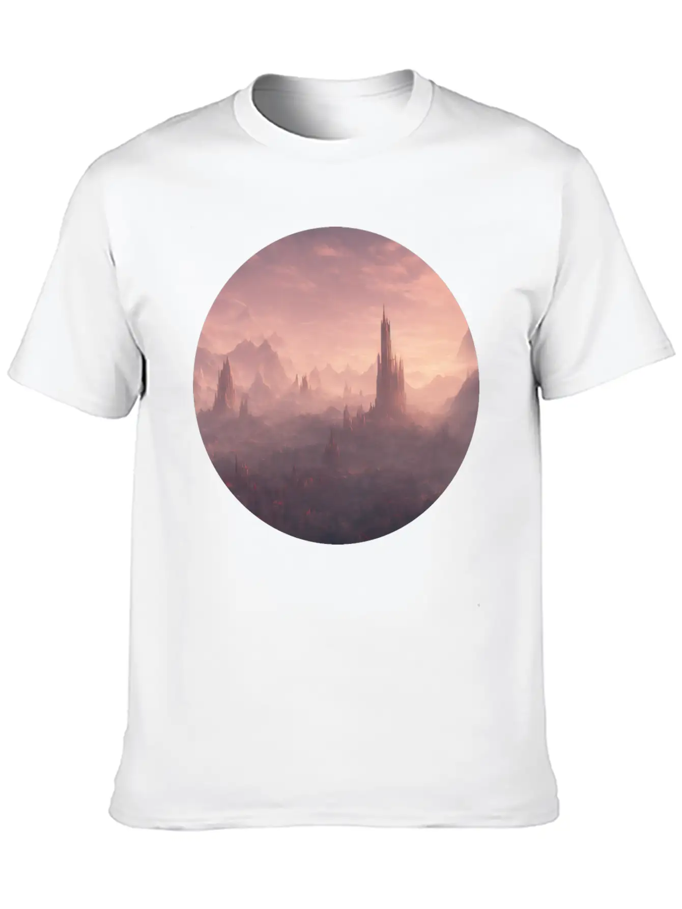Fantasy Surreal Landscape Unisex Short Sleeve Soft Cotton T-Shirt – Casual Everyday Wear